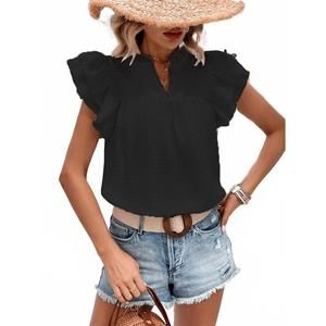 NEW MISS SPARKLING ruffle & go blouse in black